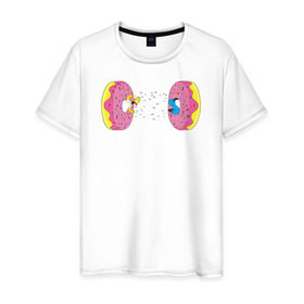 Мужская футболка хлопок с принтом Donut Portal в Тюмени, 100% хлопок | прямой крой, круглый вырез горловины, длина до линии бедер, слегка спущенное плечо. | 