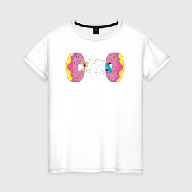 Женская футболка хлопок с принтом Donut Portal в Тюмени, 100% хлопок | прямой крой, круглый вырез горловины, длина до линии бедер, слегка спущенное плечо | 