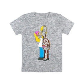 Детская футболка хлопок с принтом Homer Anatomy в Тюмени, 100% хлопок | круглый вырез горловины, полуприлегающий силуэт, длина до линии бедер | 