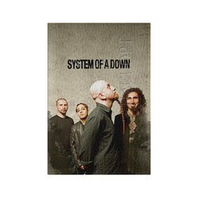 Обложка для паспорта матовая кожа с принтом System of a Down в Тюмени, натуральная матовая кожа | размер 19,3 х 13,7 см; прозрачные пластиковые крепления | hard rock | metal | rock | serj | system of a down | tankian | метал | рок | систем | танкян | хардрок