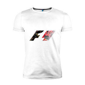 Мужская футболка премиум с принтом Formula 1 в Тюмени, 92% хлопок, 8% лайкра | приталенный силуэт, круглый вырез ворота, длина до линии бедра, короткий рукав | 1 | f | f1 | formula | один | формула