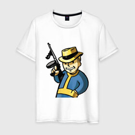 Мужская футболка хлопок с принтом Пит Бой Fallout в Тюмени, 100% хлопок | прямой крой, круглый вырез горловины, длина до линии бедер, слегка спущенное плечо. | fallout3 fallout4 fallout