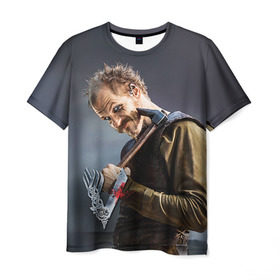 Мужская футболка 3D с принтом Флоки в Тюмени, 100% полиэфир | прямой крой, круглый вырез горловины, длина до линии бедер | vikings | вальхалла | викинги | рагнар лодброк | сериалы | флоки