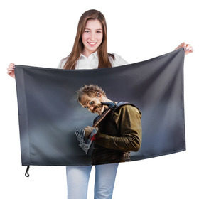 Флаг 3D с принтом Флоки в Тюмени, 100% полиэстер | плотность ткани — 95 г/м2, размер — 67 х 109 см. Принт наносится с одной стороны | vikings | вальхалла | викинги | рагнар лодброк | сериалы | флоки