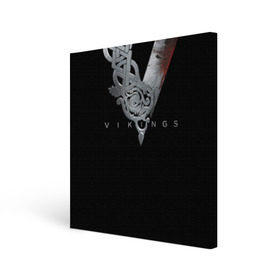 Холст квадратный с принтом Эмблема Викингов в Тюмени, 100% ПВХ |  | vikings | вальхалла | викинги | лого | рагнар лодброк | сериалы | эмблема