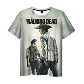 Мужская футболка 3D с принтом The Walking Dead в Тюмени, 100% полиэфир | прямой крой, круглый вырез горловины, длина до линии бедер | зомби