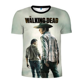 Мужская футболка 3D спортивная с принтом The Walking Dead в Тюмени, 100% полиэстер с улучшенными характеристиками | приталенный силуэт, круглая горловина, широкие плечи, сужается к линии бедра | зомби