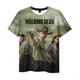 Мужская футболка 3D с принтом The Walking Dead в Тюмени, 100% полиэфир | прямой крой, круглый вырез горловины, длина до линии бедер | Тематика изображения на принте: зомби