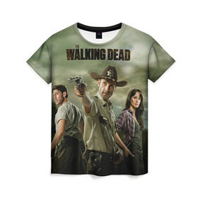 Женская футболка 3D с принтом The Walking Dead в Тюмени, 100% полиэфир ( синтетическое хлопкоподобное полотно) | прямой крой, круглый вырез горловины, длина до линии бедер | зомби