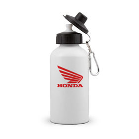 Бутылка спортивная с принтом Honda Red в Тюмени, металл | емкость — 500 мл, в комплекте две пластиковые крышки и карабин для крепления | логотипа | хонда