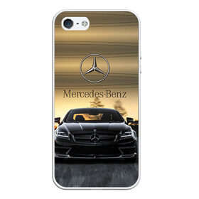 Чехол для iPhone 5/5S матовый с принтом Mercedes в Тюмени, Силикон | Область печати: задняя сторона чехла, без боковых панелей | amg | benz | mercedes | бенс | бенц | мерседес