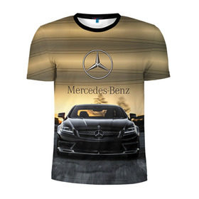 Мужская футболка 3D спортивная с принтом Mercedes в Тюмени, 100% полиэстер с улучшенными характеристиками | приталенный силуэт, круглая горловина, широкие плечи, сужается к линии бедра | Тематика изображения на принте: amg | benz | mercedes | бенс | бенц | мерседес