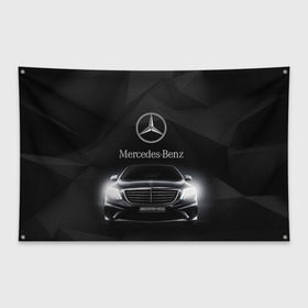 Флаг-баннер с принтом Mercedes в Тюмени, 100% полиэстер | размер 67 х 109 см, плотность ткани — 95 г/м2; по краям флага есть четыре люверса для крепления | Тематика изображения на принте: amg | benz | mercedes | бенс | бенц | мерседес