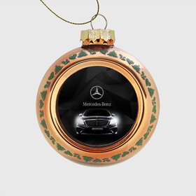 Стеклянный ёлочный шар с принтом Mercedes в Тюмени, Стекло | Диаметр: 80 мм | amg | benz | mercedes | бенс | бенц | мерседес
