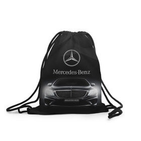 Рюкзак-мешок 3D с принтом Mercedes в Тюмени, 100% полиэстер | плотность ткани — 200 г/м2, размер — 35 х 45 см; лямки — толстые шнурки, застежка на шнуровке, без карманов и подкладки | amg | benz | mercedes | бенс | бенц | мерседес