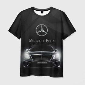Мужская футболка 3D с принтом Mercedes в Тюмени, 100% полиэфир | прямой крой, круглый вырез горловины, длина до линии бедер | amg | benz | mercedes | бенс | бенц | мерседес