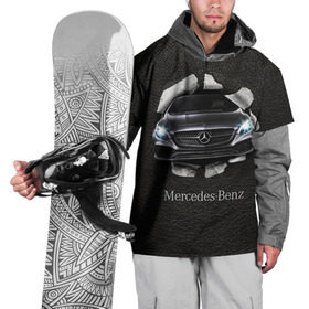 Накидка на куртку 3D с принтом Mercedes в Тюмени, 100% полиэстер |  | Тематика изображения на принте: amg | benz | mercedes | бенс | бенц | кожа | мерседес