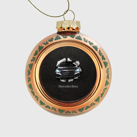 Стеклянный ёлочный шар с принтом Mercedes в Тюмени, Стекло | Диаметр: 80 мм | amg | benz | mercedes | бенс | бенц | кожа | мерседес