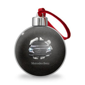 Ёлочный шар с принтом Mercedes в Тюмени, Пластик | Диаметр: 77 мм | Тематика изображения на принте: amg | benz | mercedes | бенс | бенц | кожа | мерседес