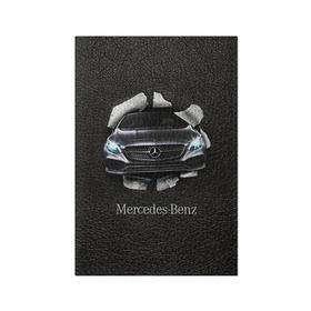 Обложка для паспорта матовая кожа с принтом Mercedes в Тюмени, натуральная матовая кожа | размер 19,3 х 13,7 см; прозрачные пластиковые крепления | amg | benz | mercedes | бенс | бенц | кожа | мерседес