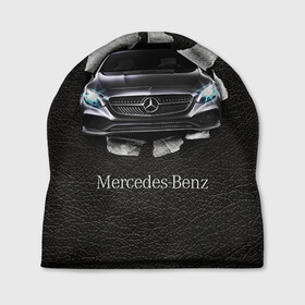 Шапка 3D с принтом Mercedes в Тюмени, 100% полиэстер | универсальный размер, печать по всей поверхности изделия | Тематика изображения на принте: amg | benz | mercedes | бенс | бенц | кожа | мерседес