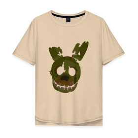 Мужская футболка хлопок Oversize с принтом FNaF Springtrap в Тюмени, 100% хлопок | свободный крой, круглый ворот, “спинка” длиннее передней части | Тематика изображения на принте: fnaf | фнаф