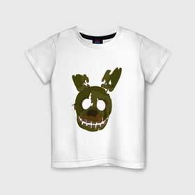 Детская футболка хлопок с принтом FNaF Springtrap в Тюмени, 100% хлопок | круглый вырез горловины, полуприлегающий силуэт, длина до линии бедер | Тематика изображения на принте: fnaf | фнаф