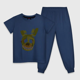 Детская пижама хлопок с принтом FNaF Springtrap в Тюмени, 100% хлопок |  брюки и футболка прямого кроя, без карманов, на брюках мягкая резинка на поясе и по низу штанин
 | fnaf | фнаф