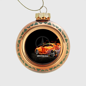 Стеклянный ёлочный шар с принтом Mercedes в Тюмени, Стекло | Диаметр: 80 мм | amg | benz | mercedes | бенс | бенц | мерседес