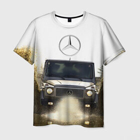 Мужская футболка 3D с принтом Mercedes в Тюмени, 100% полиэфир | прямой крой, круглый вырез горловины, длина до линии бедер | amg | benz | gelentvagen | mercedes | бенс | бенц | гелентваген | гелик | мерседес