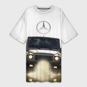 Платье-футболка 3D с принтом Mercedes в Тюмени,  |  | amg | benz | gelentvagen | mercedes | бенс | бенц | гелентваген | гелик | мерседес
