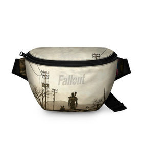 Поясная сумка 3D с принтом Fallout в Тюмени, 100% полиэстер | плотная ткань, ремень с регулируемой длиной, внутри несколько карманов для мелочей, основное отделение и карман с обратной стороны сумки застегиваются на молнию | fallout | бункер | постапокалиптические | фалаут | фаллаут | фолаут | фоллаут
