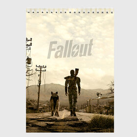 Скетчбук с принтом Fallout в Тюмени, 100% бумага
 | 48 листов, плотность листов — 100 г/м2, плотность картонной обложки — 250 г/м2. Листы скреплены сверху удобной пружинной спиралью | fallout | бункер | постапокалиптические | фалаут | фаллаут | фолаут | фоллаут