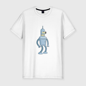 Мужская футболка премиум с принтом Bender/Бендер в Тюмени, 92% хлопок, 8% лайкра | приталенный силуэт, круглый вырез ворота, длина до линии бедра, короткий рукав | 