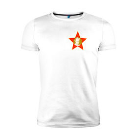 Мужская футболка премиум с принтом Ностальгия: Октябрёнок в Тюмени, 92% хлопок, 8% лайкра | приталенный силуэт, круглый вырез ворота, длина до линии бедра, короткий рукав | ностальгия: октябрёнококтябрёнок | ссср