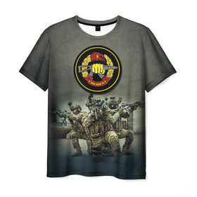 Мужская футболка 3D с принтом Спецназ в Тюмени, 100% полиэфир | прямой крой, круглый вырез горловины, длина до линии бедер | альфа | армия | войска | гру | силовые структуры