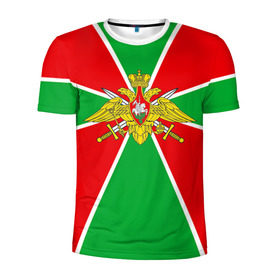 Мужская футболка 3D спортивная с принтом Пограничные войска в Тюмени, 100% полиэстер с улучшенными характеристиками | приталенный силуэт, круглая горловина, широкие плечи, сужается к линии бедра | армия | войска | пограничники | погранцы | силовые структуры