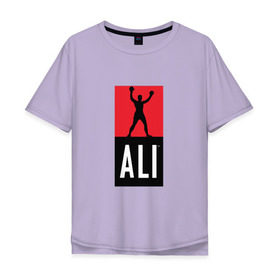 Мужская футболка хлопок Oversize с принтом Ali by boxcluber в Тюмени, 100% хлопок | свободный крой, круглый ворот, “спинка” длиннее передней части | muhammad ali | мухаммед али