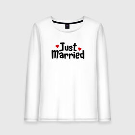 Женский лонгслив хлопок с принтом Just Married - Молодожены в Тюмени, 100% хлопок |  | just married | медовый месяц | молодожены | свадьба