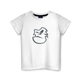 Детская футболка хлопок с принтом Горилла в Тюмени, 100% хлопок | круглый вырез горловины, полуприлегающий силуэт, длина до линии бедер | горилла | обезьяна | обезьяна   символ 2016 года.новый год | символ года