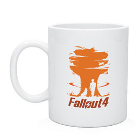 Кружка с принтом Fallout 4 в Тюмени, керамика | объем — 330 мл, диаметр — 80 мм. Принт наносится на бока кружки, можно сделать два разных изображения | 4 | fallout | взрыв | игра | изображение постера из игры fallout 4.серия игр fallout.     четыре | собака.