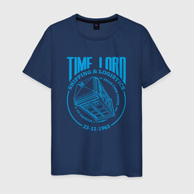 Мужская футболка хлопок с принтом Time Lord в Тюмени, 100% хлопок | прямой крой, круглый вырез горловины, длина до линии бедер, слегка спущенное плечо. | Тематика изображения на принте: doctor who | tardis | доктор кто | сериал | тардис