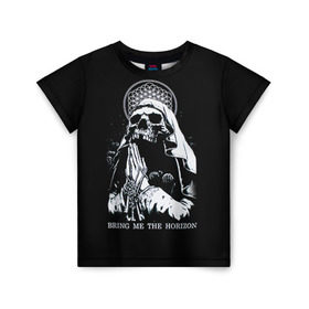 Детская футболка 3D с принтом Bring Me The Horizon в Тюмени, 100% гипоаллергенный полиэфир | прямой крой, круглый вырез горловины, длина до линии бедер, чуть спущенное плечо, ткань немного тянется | Тематика изображения на принте: bmth | bring me the horizon | hardcore | rock | музыка | рок