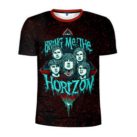 Мужская футболка 3D спортивная с принтом Bring Me The Horizon в Тюмени, 100% полиэстер с улучшенными характеристиками | приталенный силуэт, круглая горловина, широкие плечи, сужается к линии бедра | bmth | bring me the horizon | hardcore | rock | музыка | рок