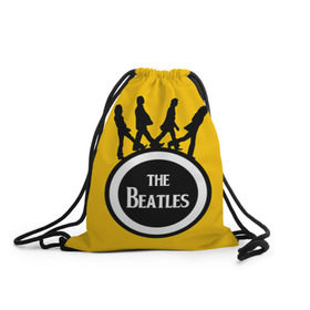 Рюкзак-мешок 3D с принтом The Beatles в Тюмени, 100% полиэстер | плотность ткани — 200 г/м2, размер — 35 х 45 см; лямки — толстые шнурки, застежка на шнуровке, без карманов и подкладки | beatles | rock | the beatles | битлз | битлс | битлы | рок