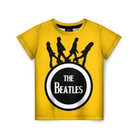 Детская футболка 3D с принтом The Beatles в Тюмени, 100% гипоаллергенный полиэфир | прямой крой, круглый вырез горловины, длина до линии бедер, чуть спущенное плечо, ткань немного тянется | Тематика изображения на принте: beatles | rock | the beatles | битлз | битлс | битлы | рок