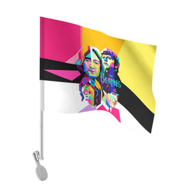 Флаг для автомобиля с принтом The Beatles в Тюмени, 100% полиэстер | Размер: 30*21 см | beatles | rock | the beatles | битлз | битлс | битлы | рок