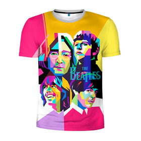 Мужская футболка 3D спортивная с принтом The Beatles в Тюмени, 100% полиэстер с улучшенными характеристиками | приталенный силуэт, круглая горловина, широкие плечи, сужается к линии бедра | beatles | rock | the beatles | битлз | битлс | битлы | рок