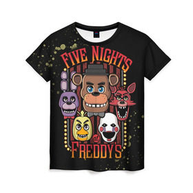 Женская футболка 3D с принтом Five Nights At Freddy`s в Тюмени, 100% полиэфир ( синтетическое хлопкоподобное полотно) | прямой крой, круглый вырез горловины, длина до линии бедер | five nights at freddys | fnaf | freddy | игры | медведь | мишка | фнаф | фредди