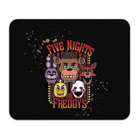 Коврик прямоугольный с принтом Five Nights At Freddy`s в Тюмени, натуральный каучук | размер 230 х 185 мм; запечатка лицевой стороны | five nights at freddys | fnaf | freddy | игры | медведь | мишка | фнаф | фредди